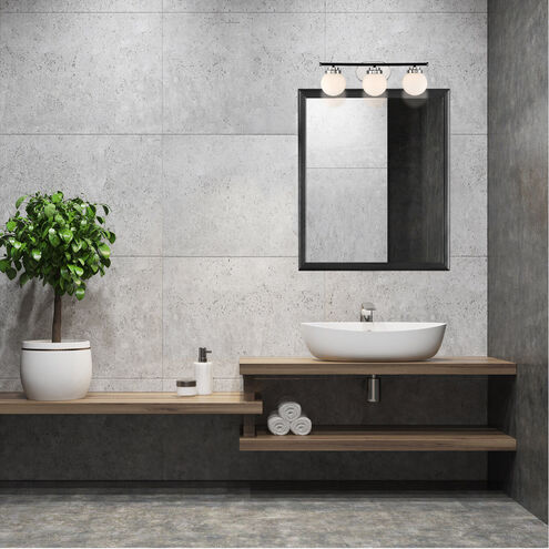 Elle 3 Light 24 inch Polished Nickel Vanity Light Wall Light